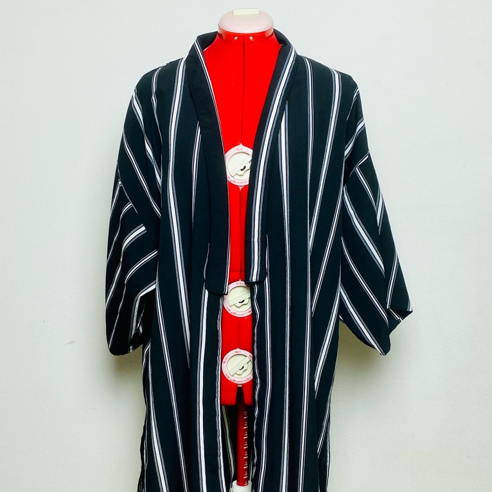 Black Striped Cotton On Kimono Cover Up- M/L (EUC)